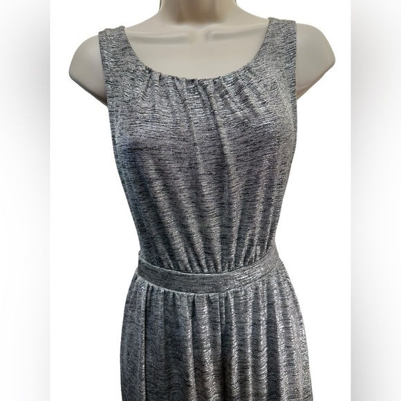Anthropologie Meadow Rue Womens Alchemist Jumpsuit Metallic Silver Stretch - Picture 9 of 13